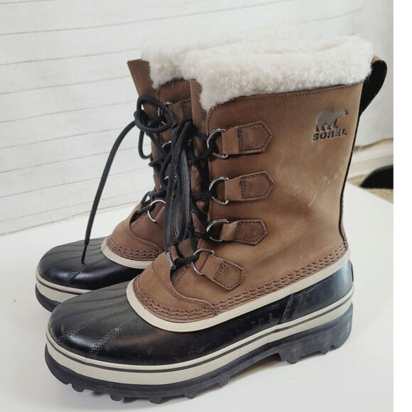 SOREL 1964 Pac Nylon Waterproof Snow Boots in Tabacco Black, sz 8.5 main image 6